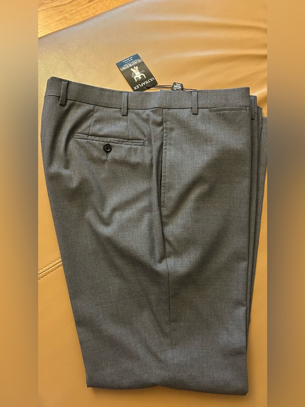 NWT Lauren Ralph Lauren Men's Dress Pants 40x32 Medium Grey Slim Fit UltraFlex - Picture 2 of 10